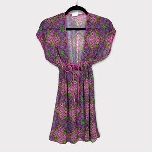 Becca Rebecca Virtue Babydoll Swim Cover Up Mini Dress Small Y2K Beach Vacation